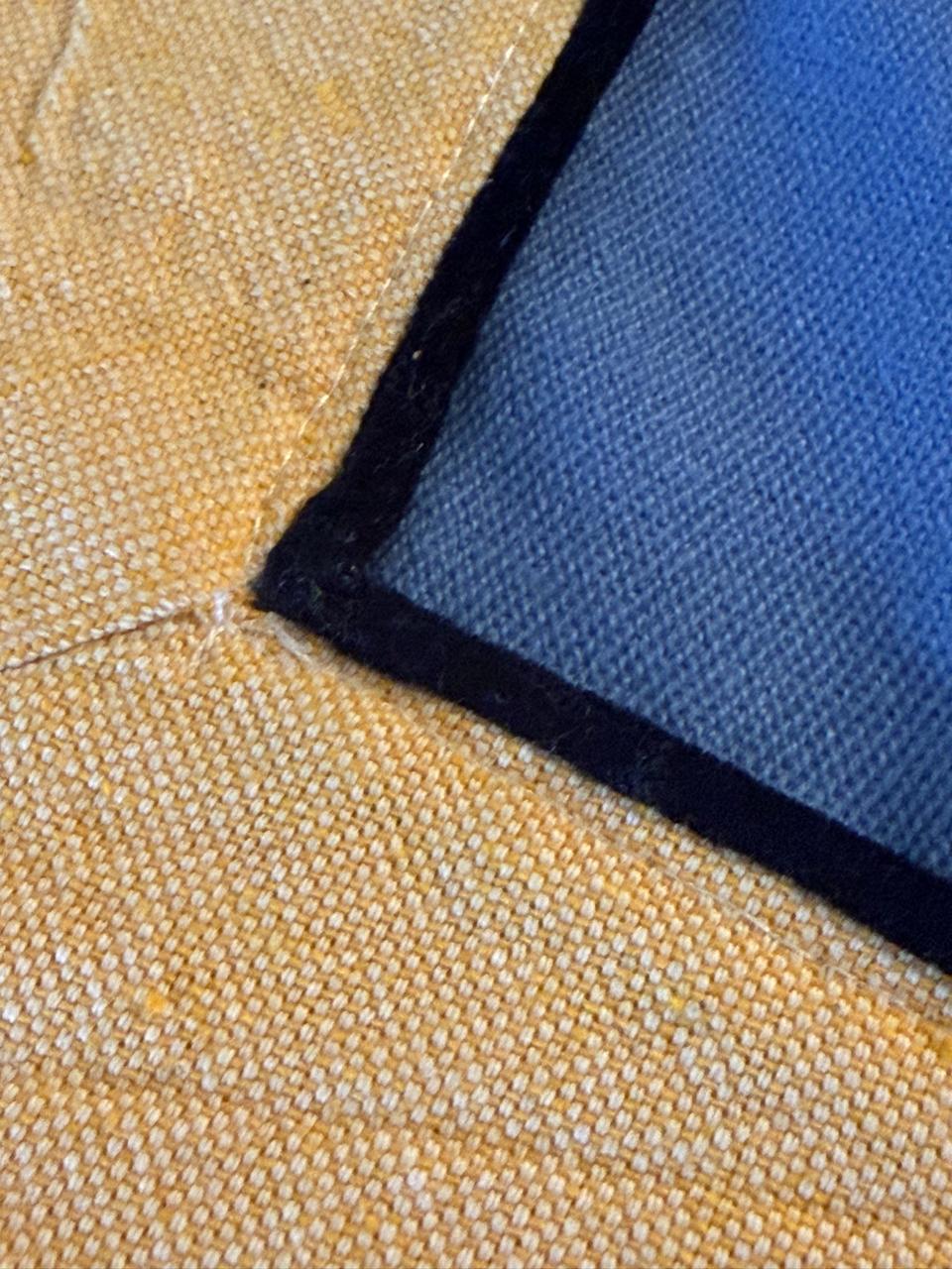 Mantel rayas azul naranja
