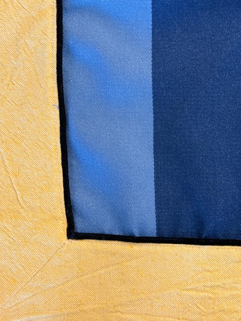 Mantel rayas azul naranja