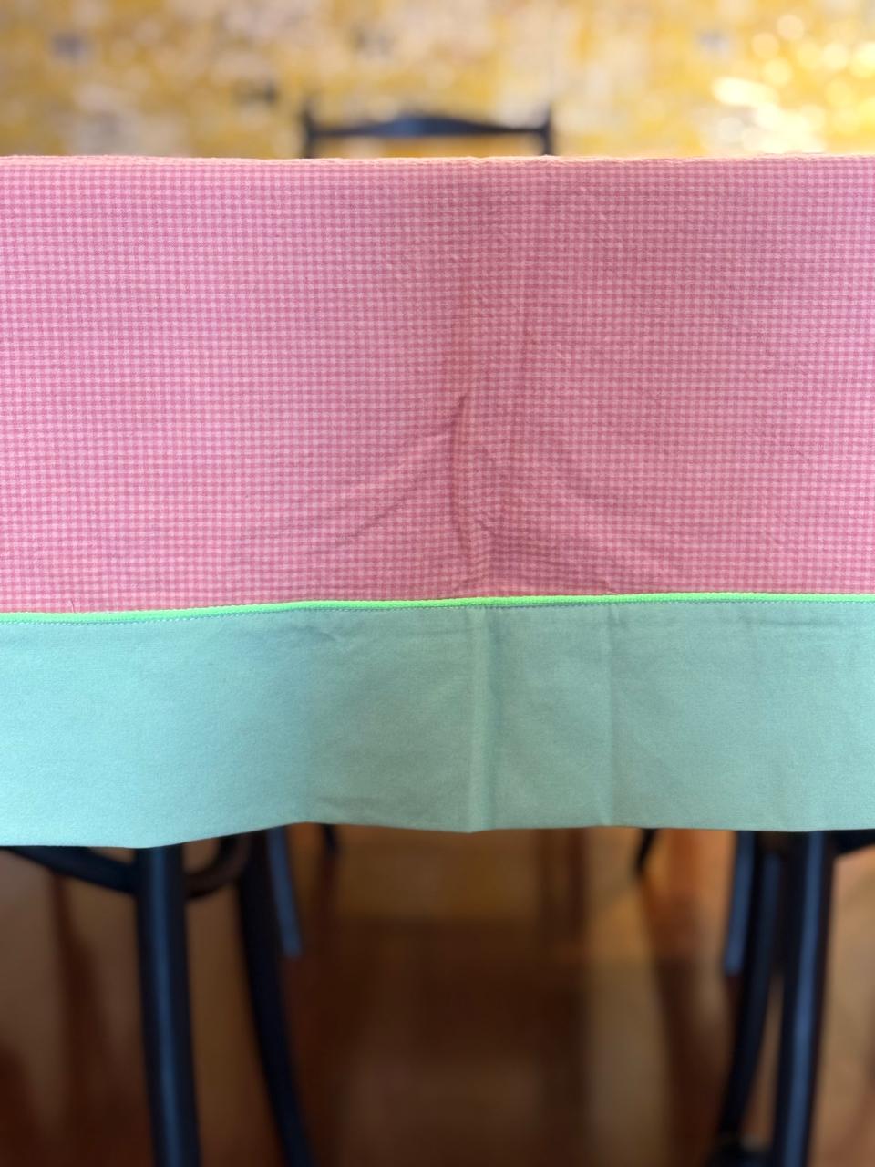 Mantel cuadros Rosa- Verde