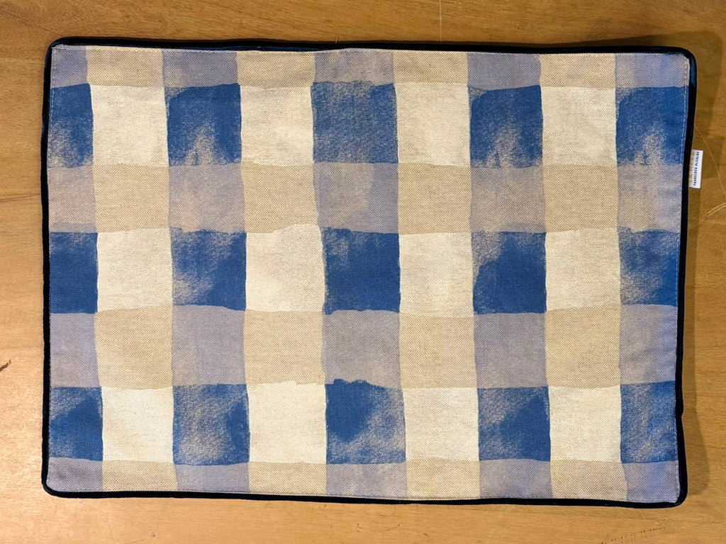 Pack de 6 individuales reversibles Toile / cuadros azul